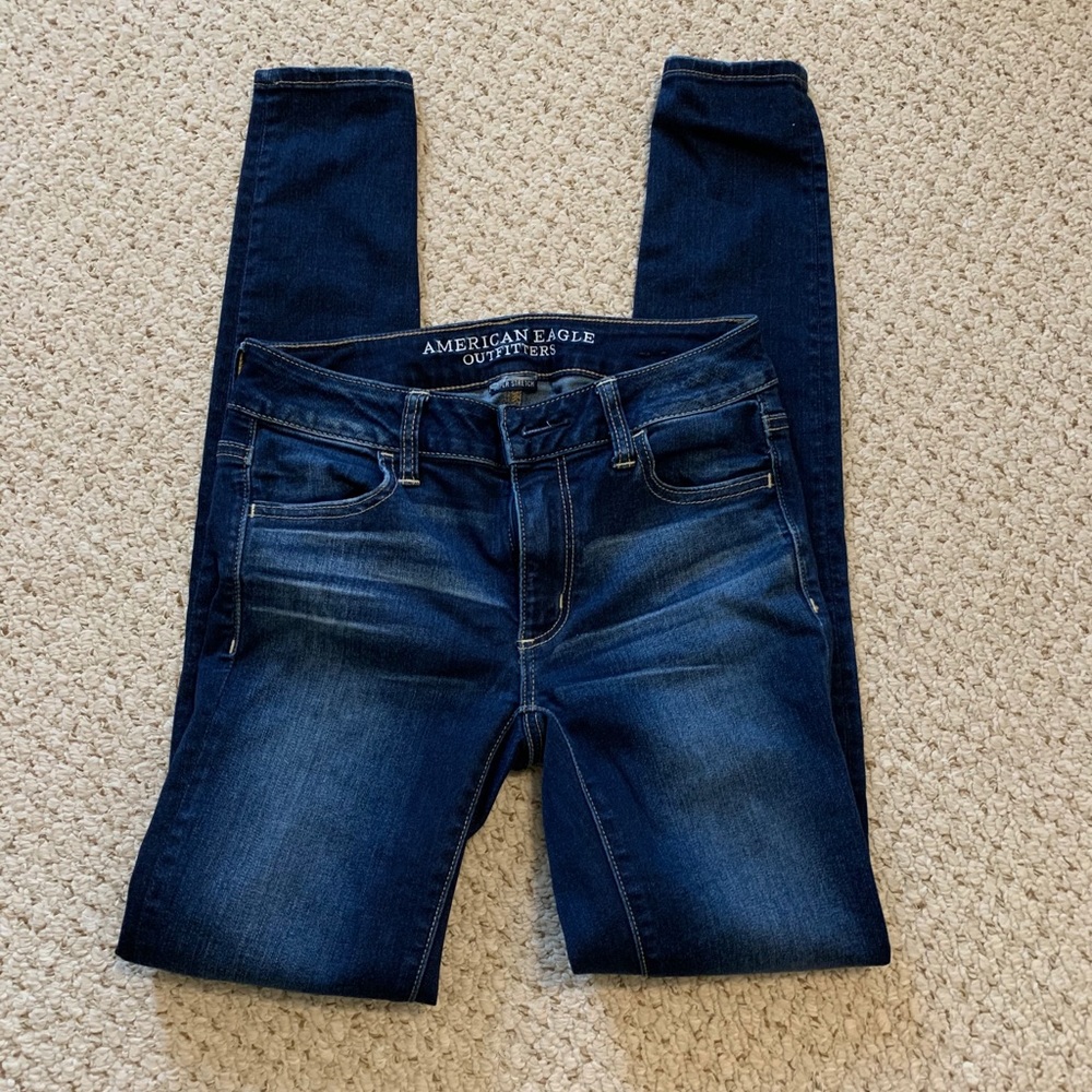 American Eagle Dark Denim Jeggings Size 2